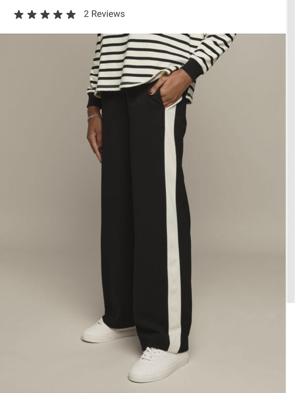 NEW Black & Cream Side Stripe Trousers L/G (12-14)